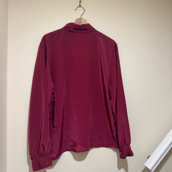 Women’s Vintage H.E.R 80’s Button Down Long Sleeve Collared Blouse Size Large - Picture 12 of 16